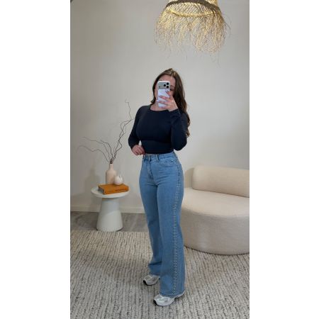 Wide Leg Tachas de lado