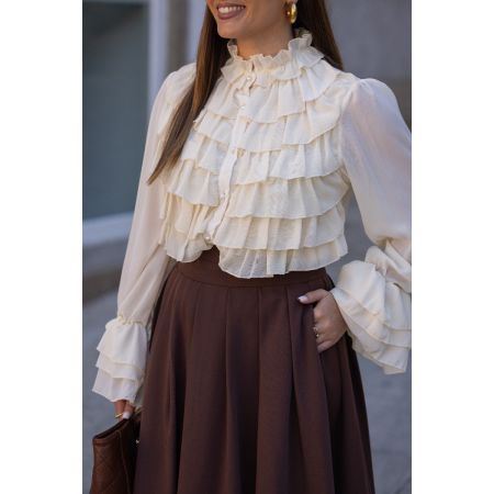 Blusa Folhos Off White