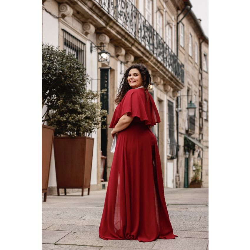Macacão Plus Size Elegance Bordeaux