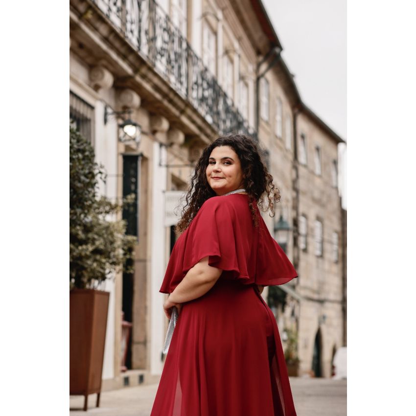 Macacão Plus Size Elegance Bordeaux