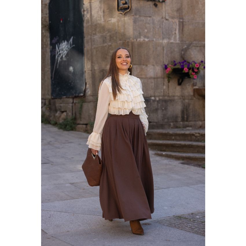 Blusa Folhos Off White