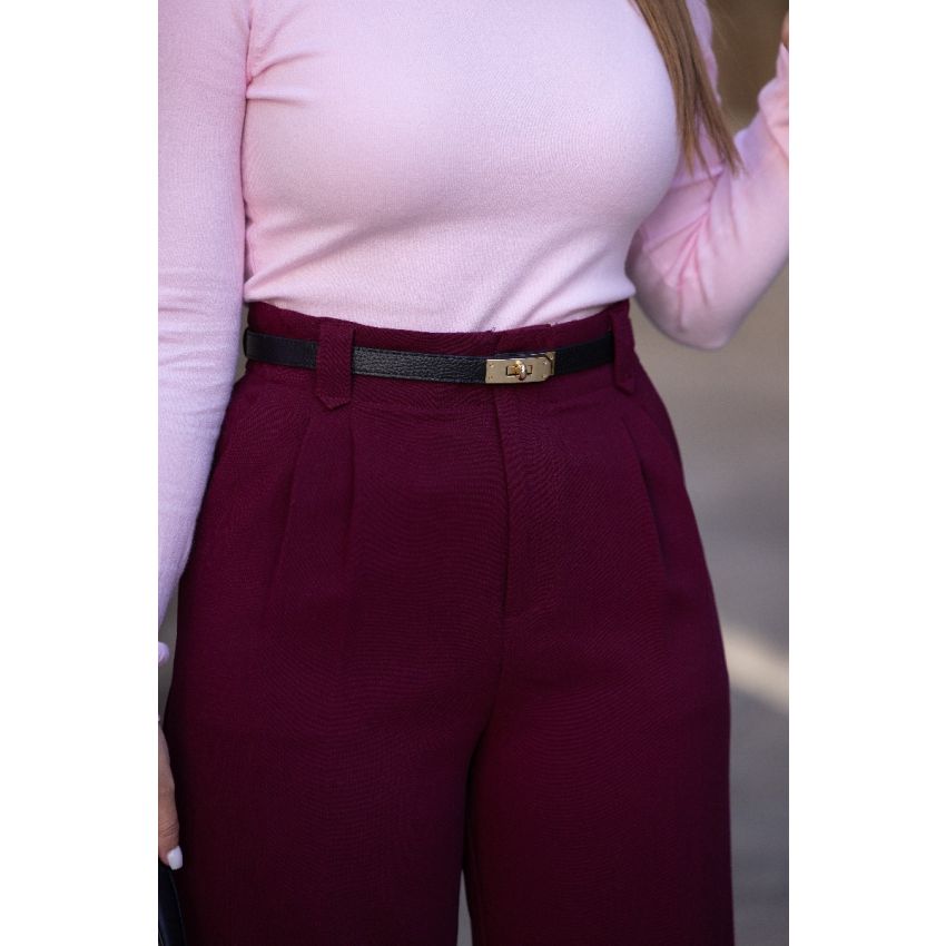 Calça clássica Bordô