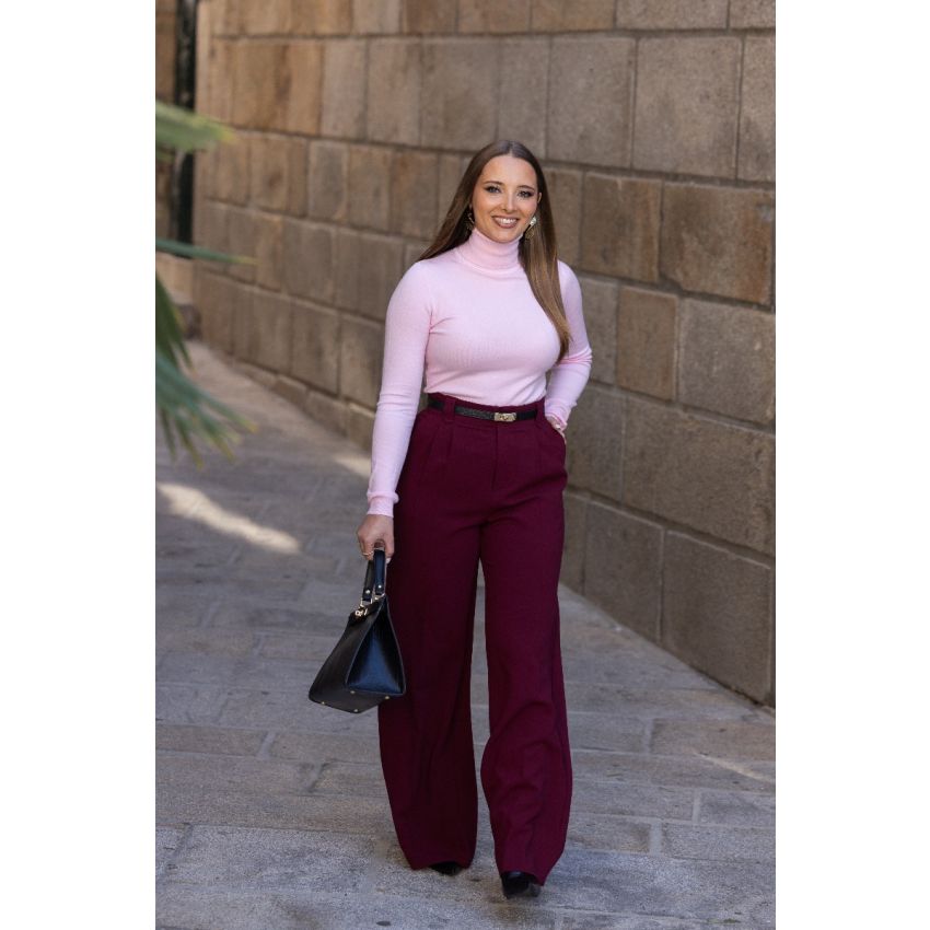 Calça clássica Bordô