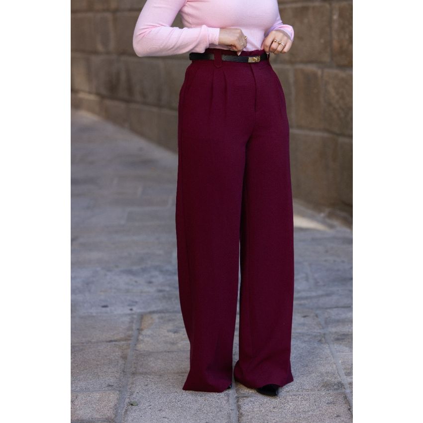 Calça clássica Bordô
