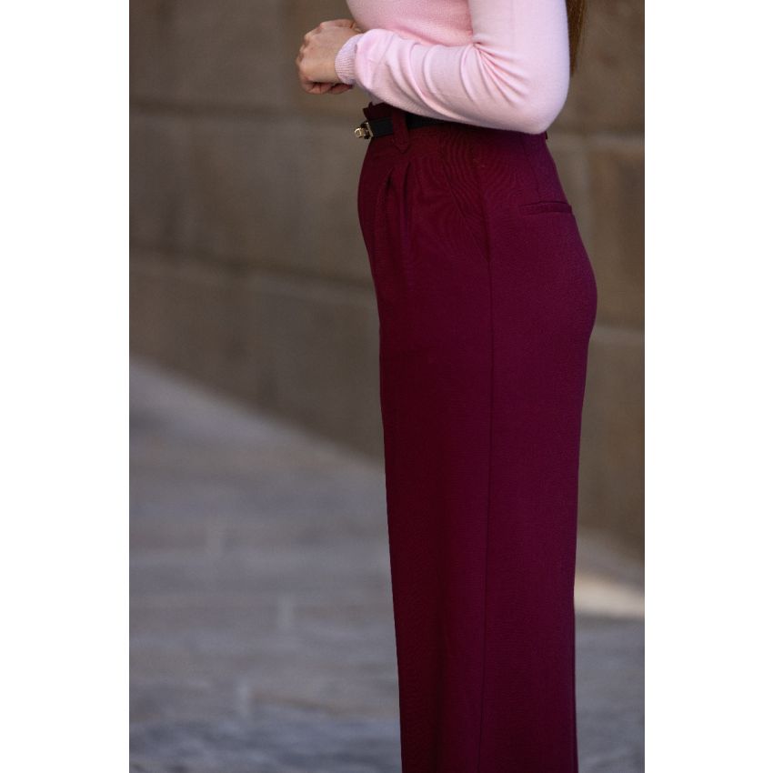 Calça clássica Bordô