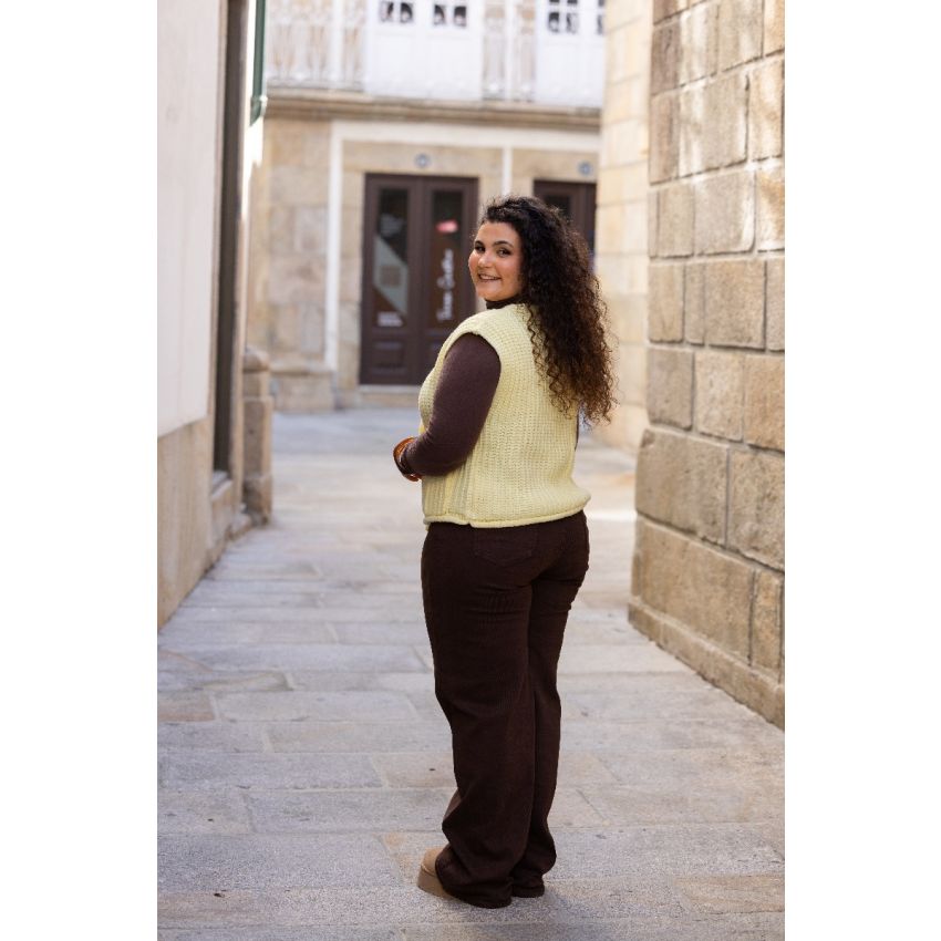 Wide Leg Castanhas Plus Size