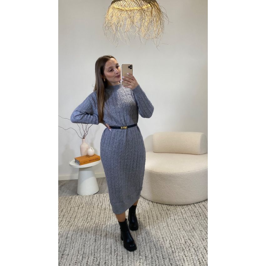 Vestido Malha Canelada Midi