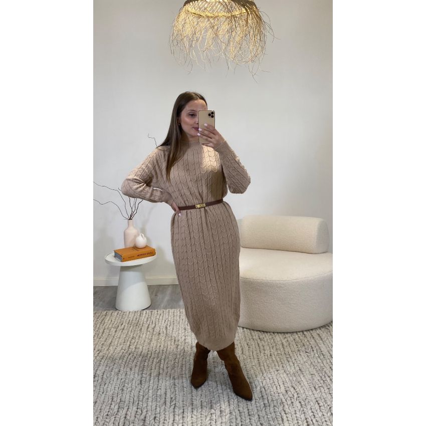 Vestido Malha Canelada Midi