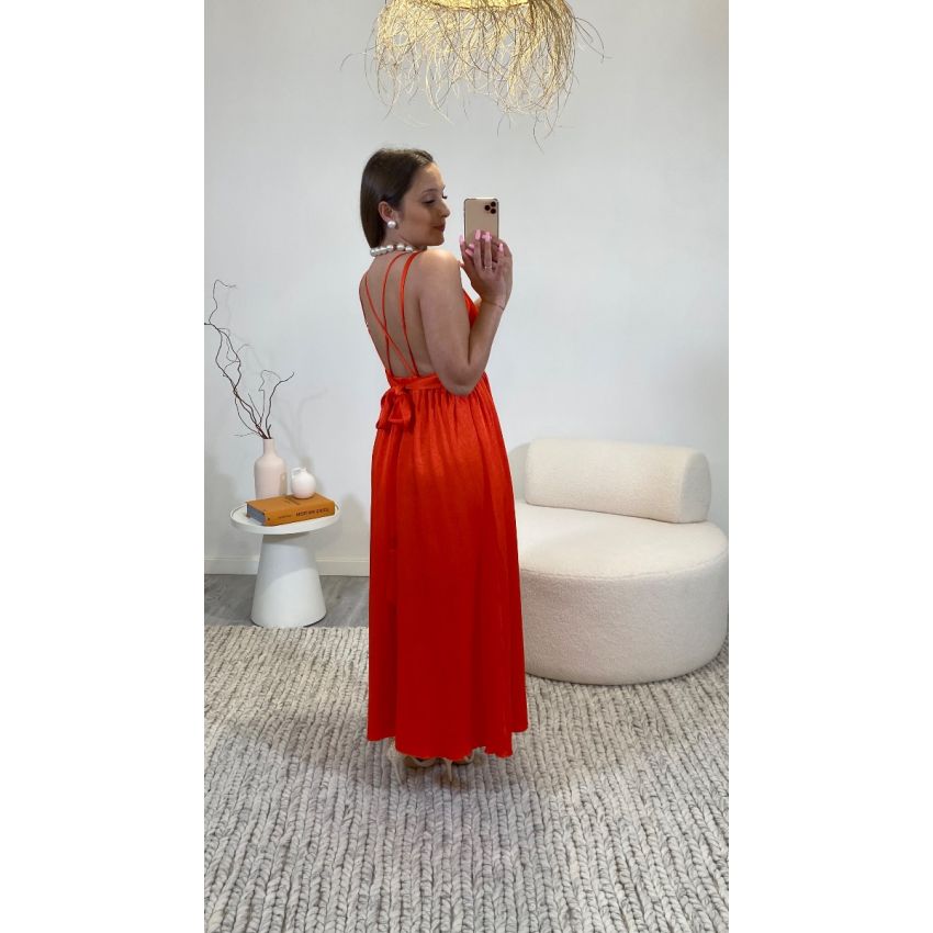 Vestido Isabella Vermelho/Alaranjado