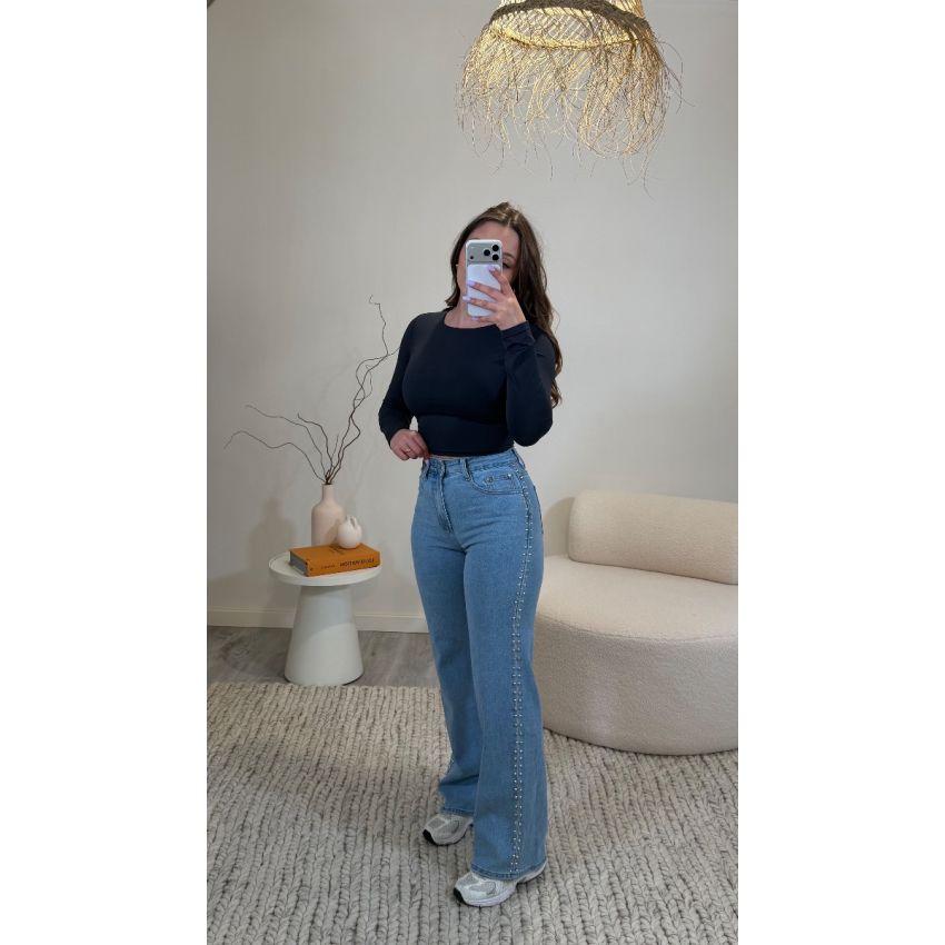 Wide Leg Tachas de lado