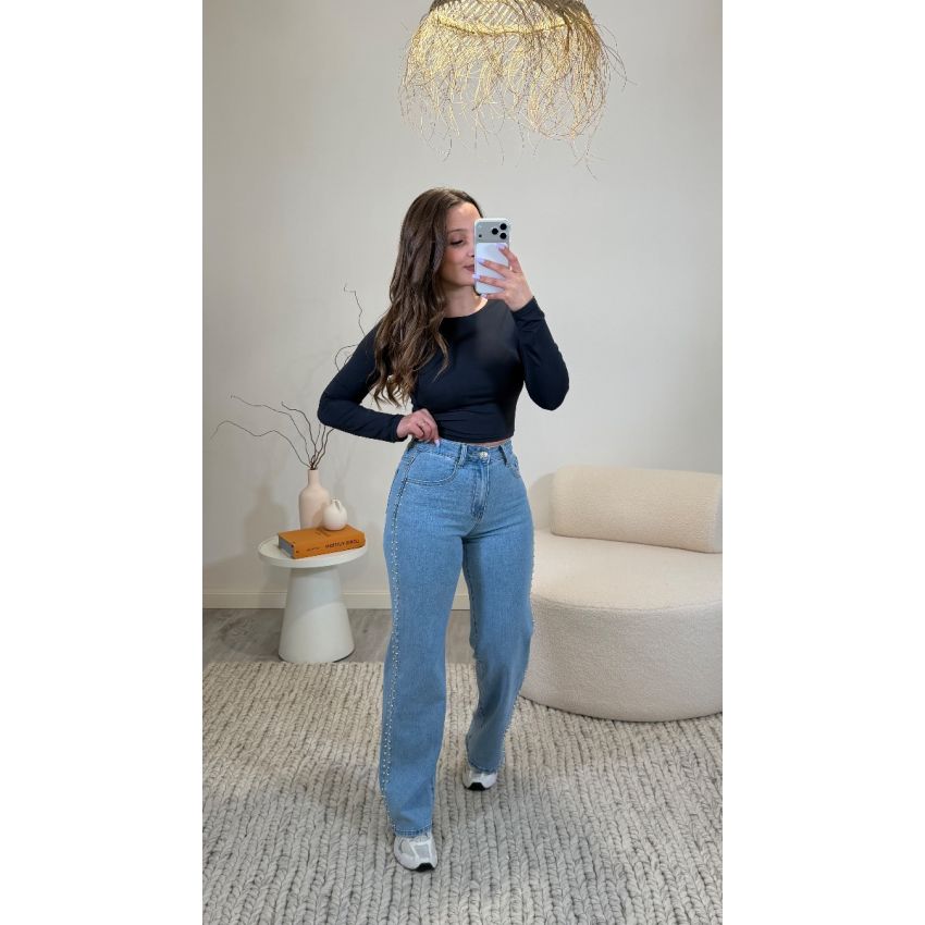 Wide Leg Tachas de lado