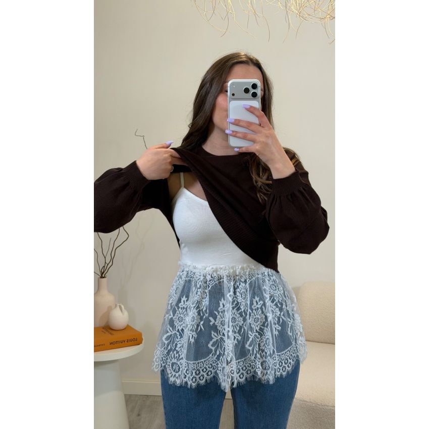 Duo Top Renda + Camisola