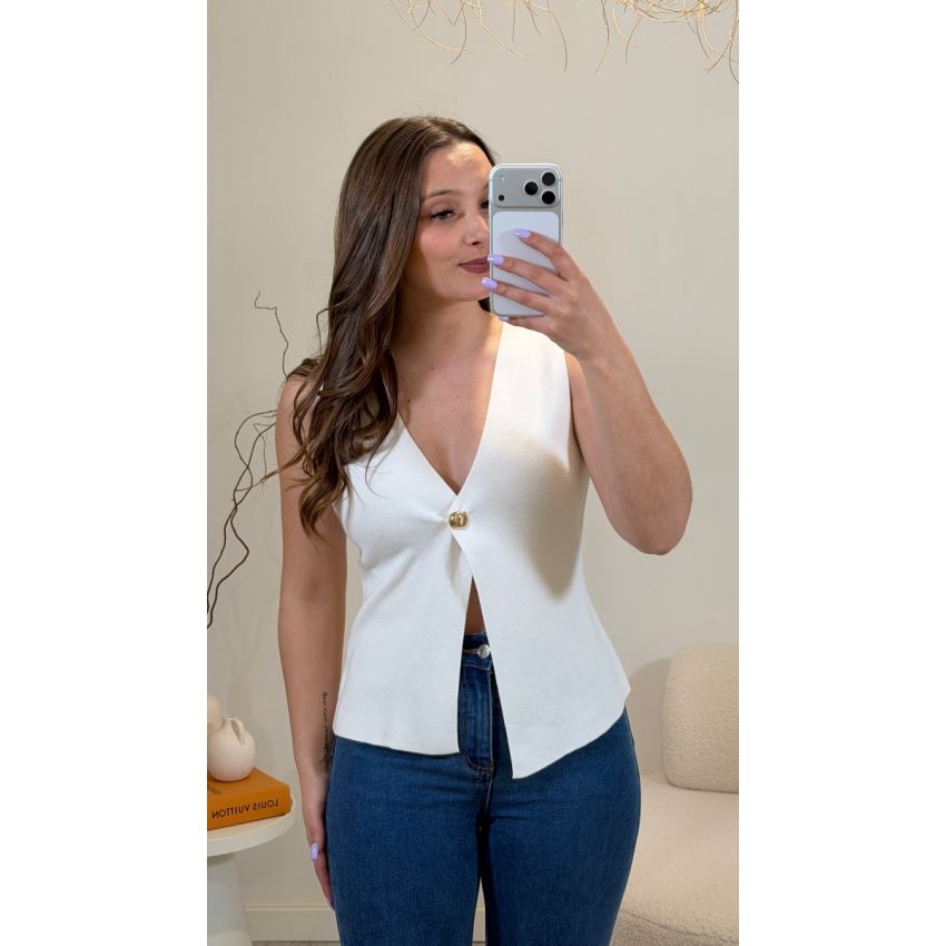 Colete botão dourado