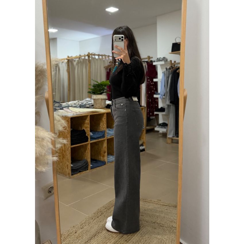 Wide Leg Cinza