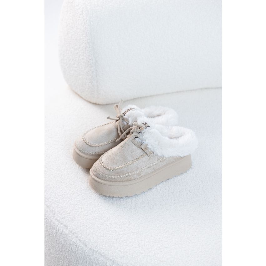 Pantufa Fluffy Bege