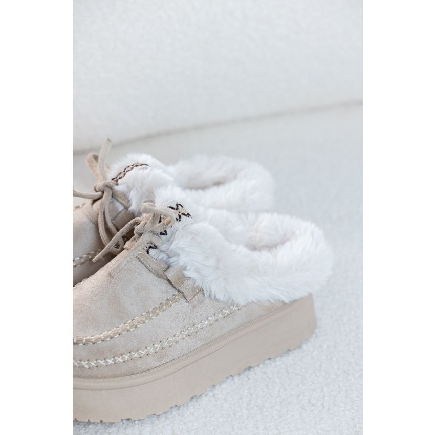 Pantufa Fluffy Bege