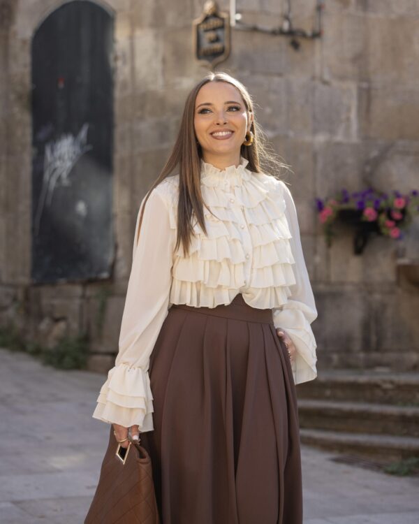 Blusa Folhos Off White