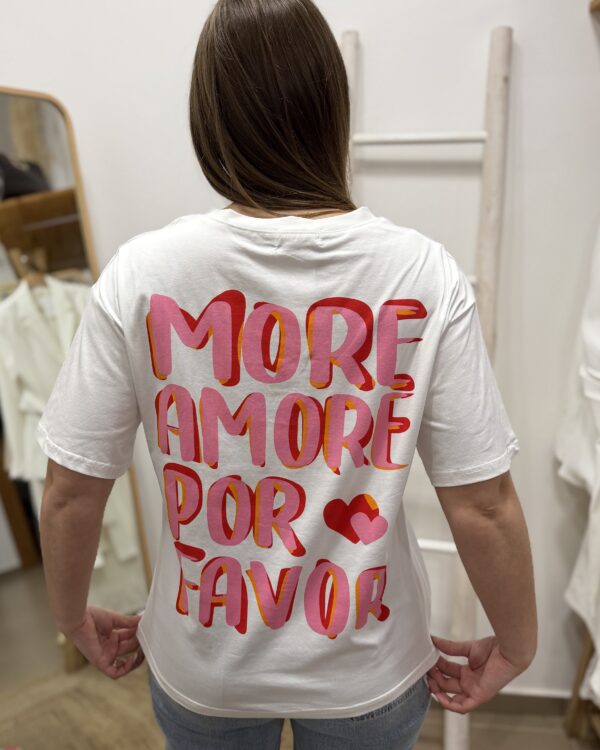 T-shirt More Amore Letras Rosa